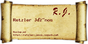 Retzler János névjegykártya